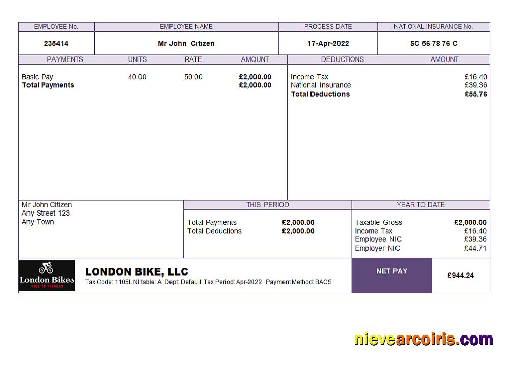 United kingdom biking company employee sheet